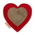 ExionPro Natural Leather Heart Dog Toy with Non Toxic Fiber Stuffing - Red Color by Bridles & Reins