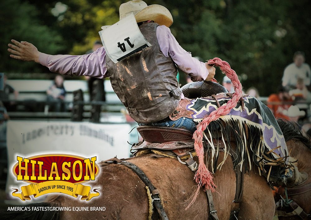 HILASON Western Pro Rodeo Bronc Bull Riding Genuine Leather Chinks Natural Hair | Handmade for Adults Hand Tooled Adult