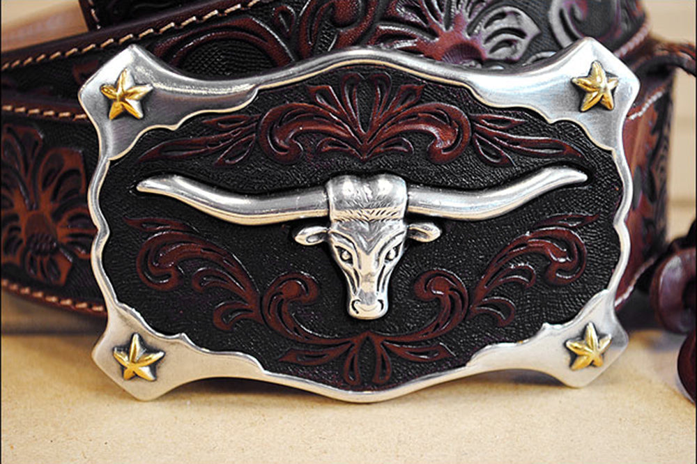 26 In Hilason Hand Tooled Western Leather Mens Womens Belt