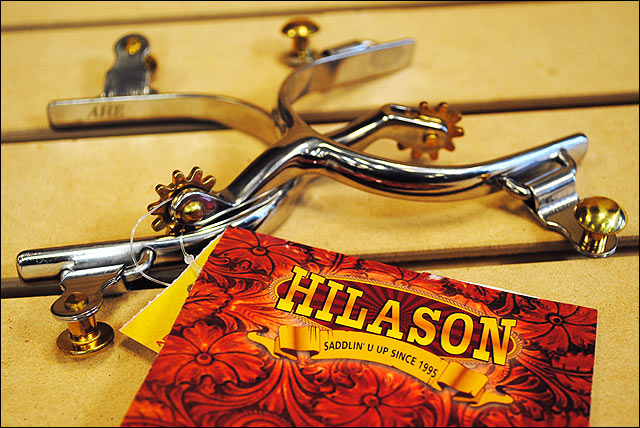 Hilason Stainless Steel Ladies Roping Spurs With 10 Points Solid Brass Rowel