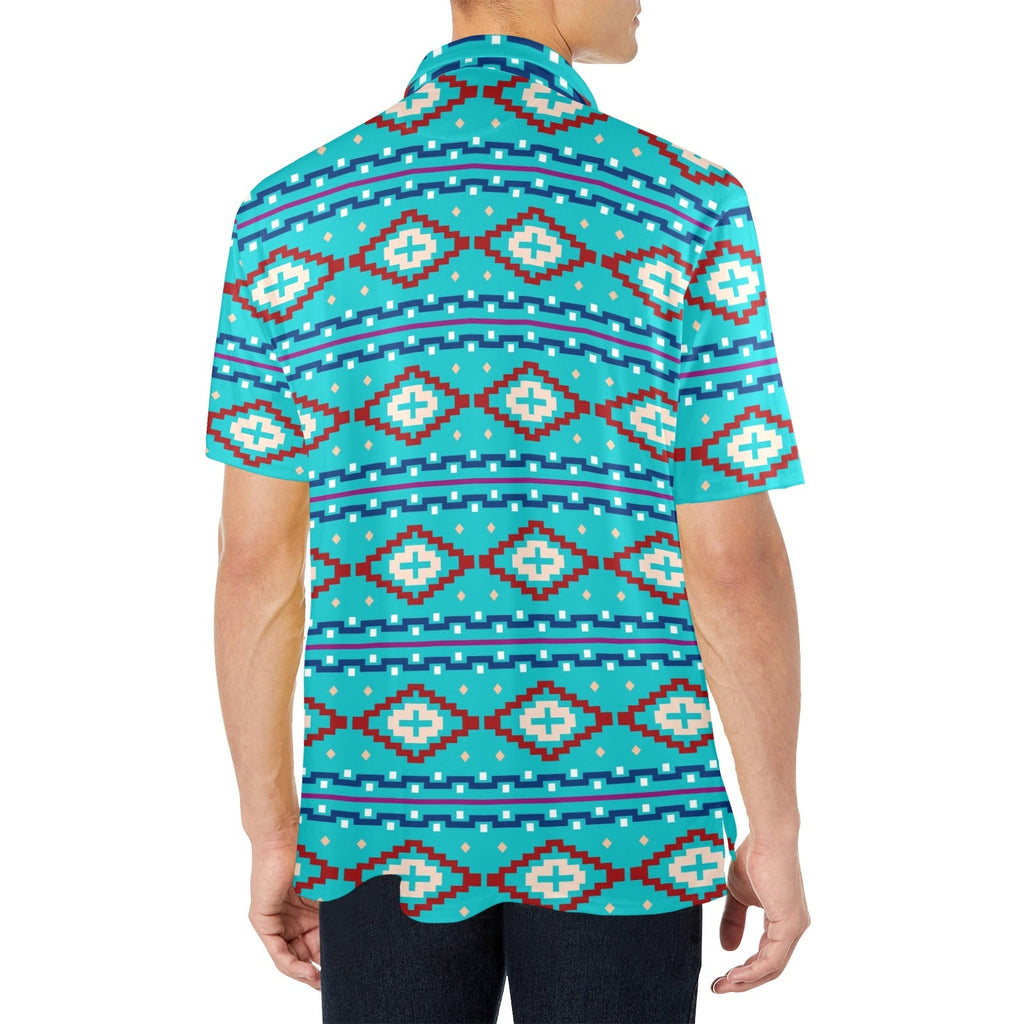 Baha Ranch Turquoise Aztec Polo by Baha Ranch Western Wear - product image 4
