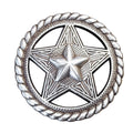 Hilason Western Nickel-Plated Round Concho — 1.5"