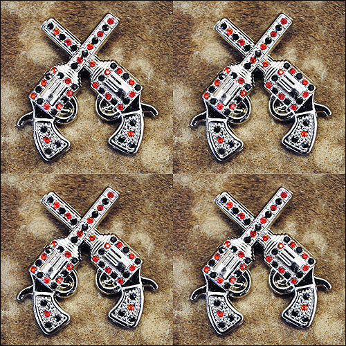 Western Screw Back Concho Crystal Bling Cross Pistol Saddle Cowgirl