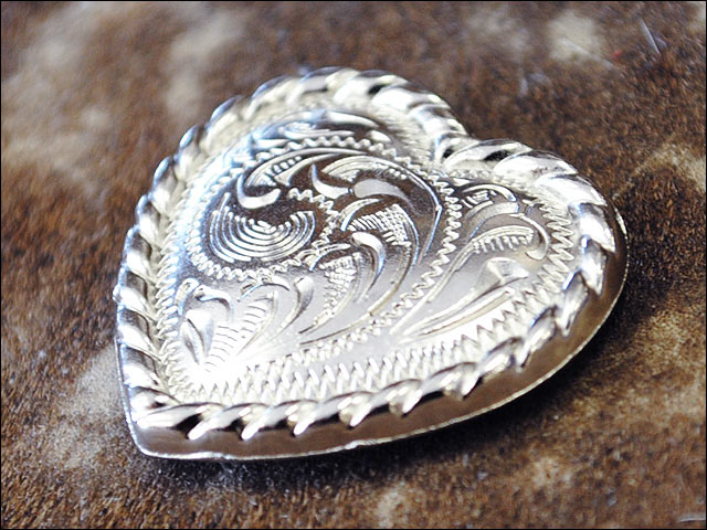 HILASON Western Screw Back Concho Heart Shape Rope Edge Nickel Saddle Black Color | Bridle Conchos Slotted