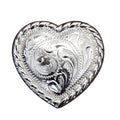 HILASON Western Screw Back Concho Heart Shape Rope Edge Nickel Saddle Black Color | Bridle Conchos Slotted
