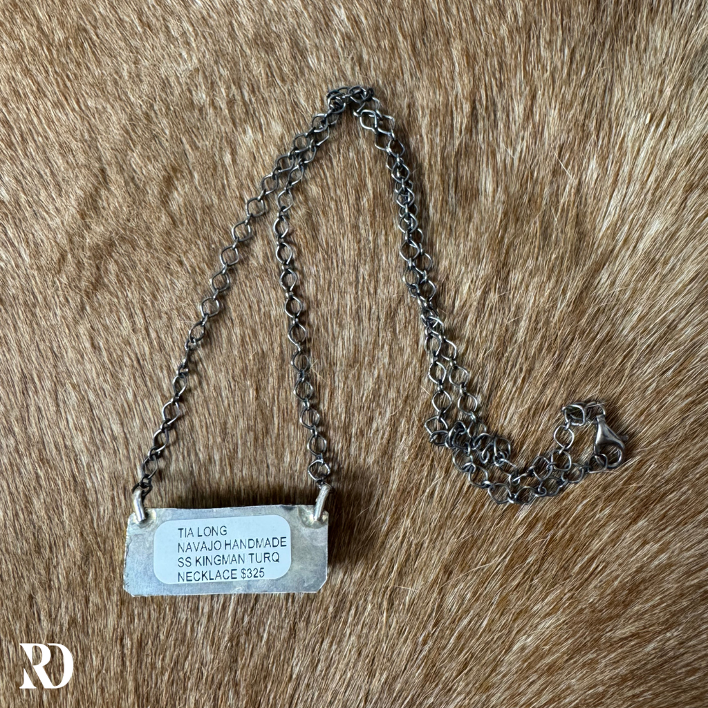 Kingman Turquoise Bar Necklace By Tia Long — view 4