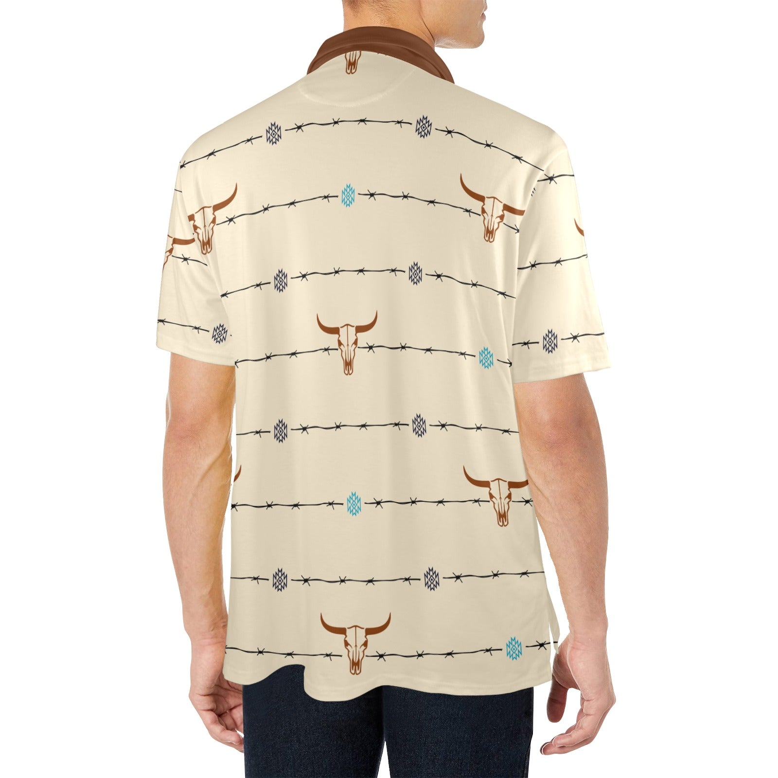 Baha Ranch Barbwire Aztec Polo Shirt by Baha Ranch Western Wear - product image 4