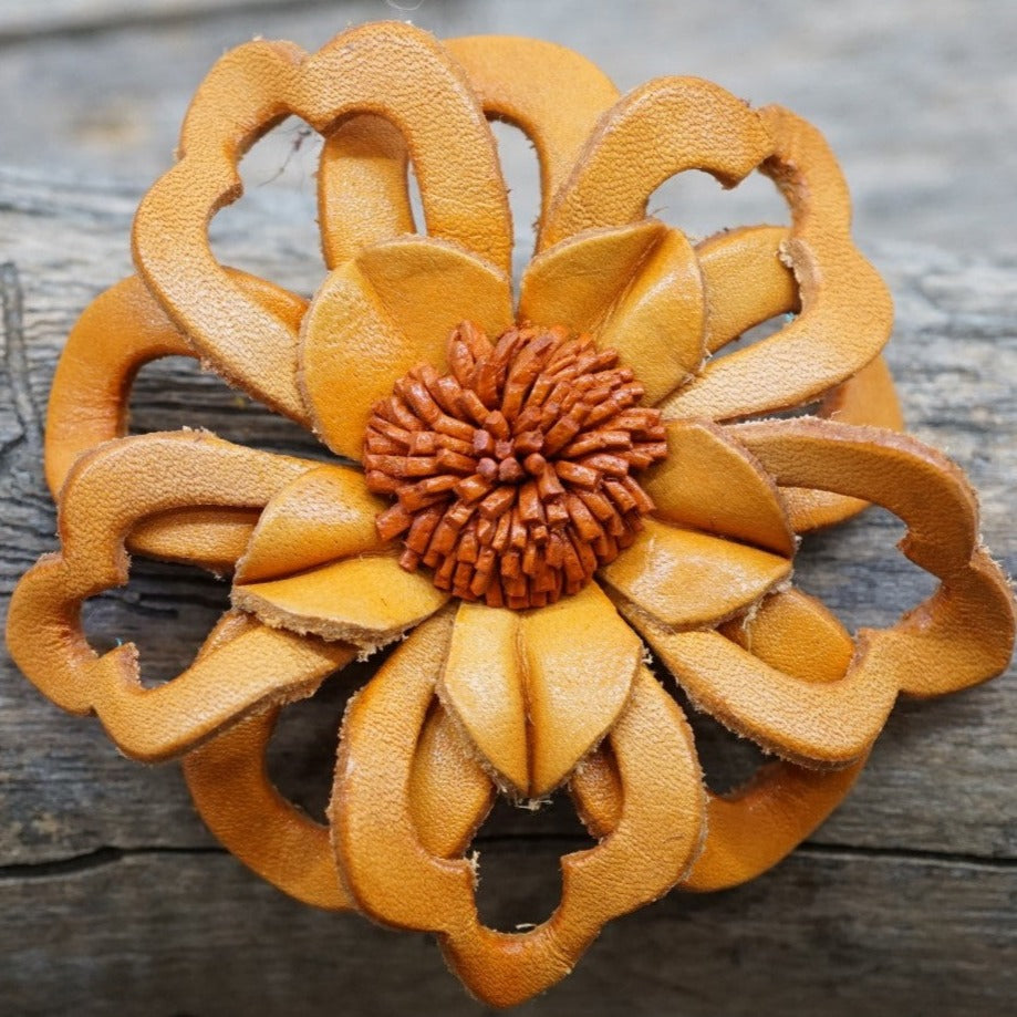 Hand Painted Leather Flowers - Lotus — view 6