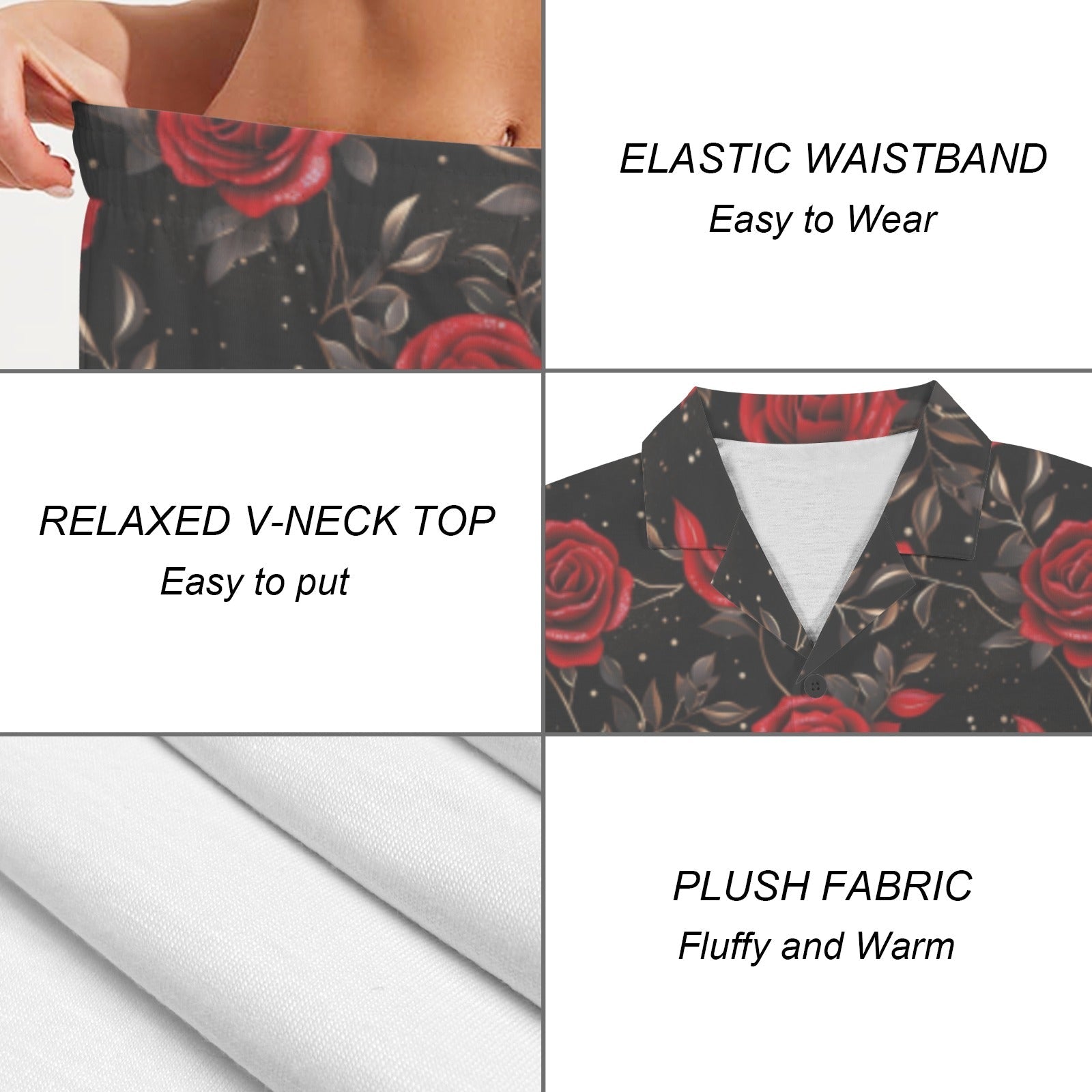 Baha Ranch Red Rose Women's Pajama Set Made in America by Baha Ranch Western Wear - product image 2