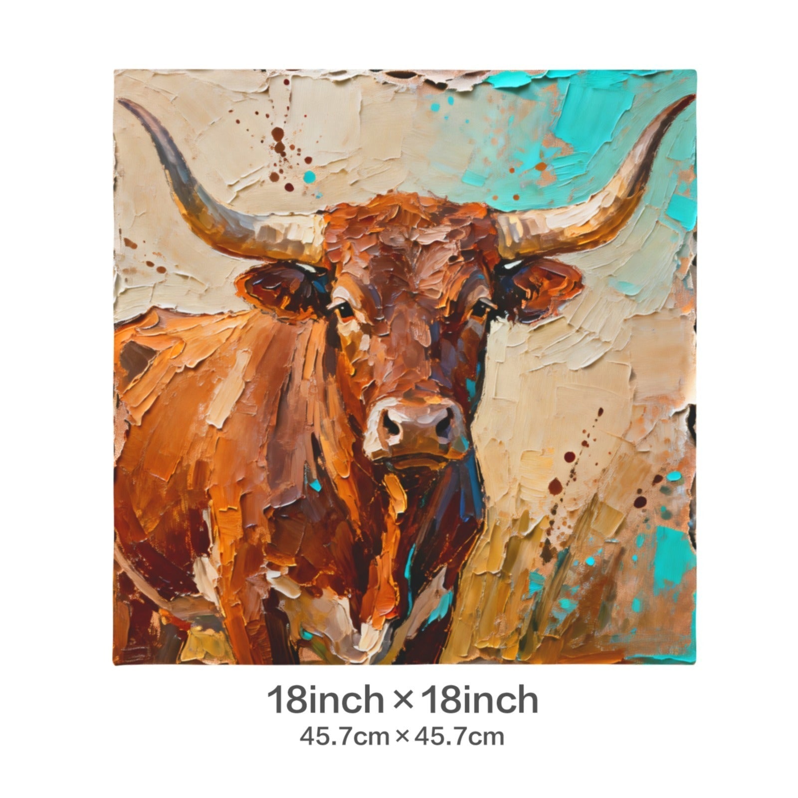 Baha Ranch Painted Bull Velvety Soft Pillow Cover Made in America by Baha Ranch Western Wear - product image 2