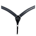 HILASON Western Horse Headstall Breast Collar Set Tack Genuine American Leather Barb Wire Black
