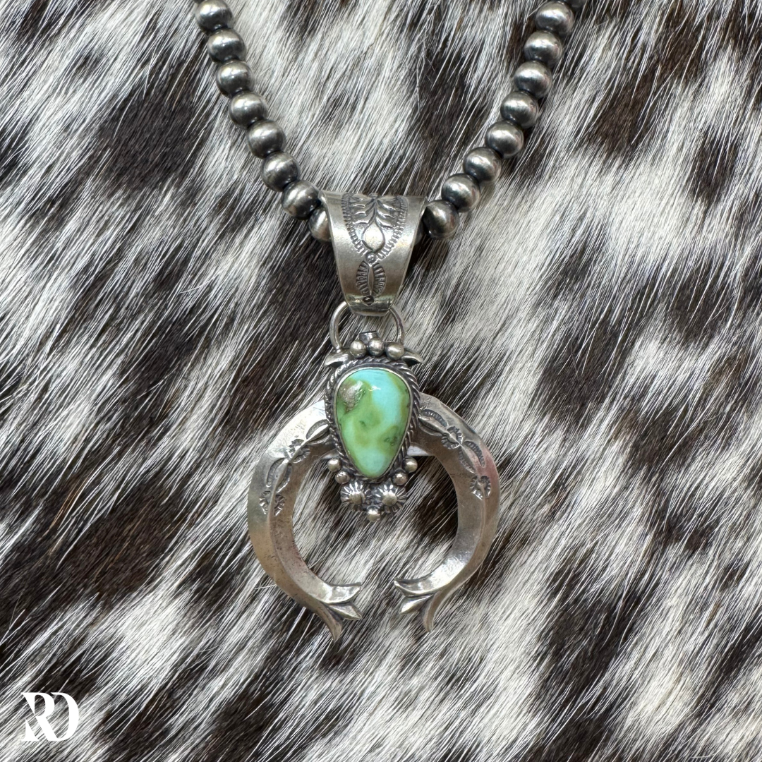 Sonoran Gold Turquoise Naja Necklace By Sam Yellowhair — view 2
