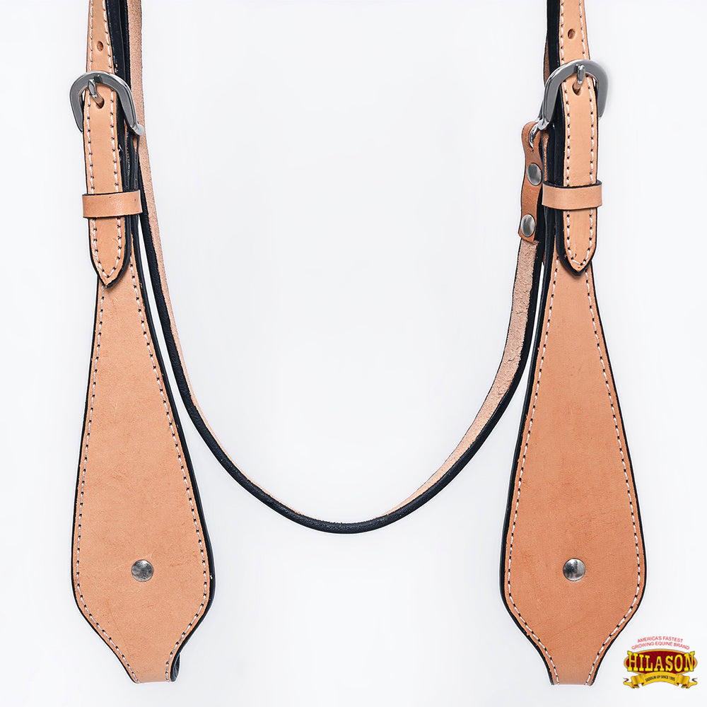 HILASON Western Horse Headstall Breast Collar Set Tack Genuine American Leather Plain Tan