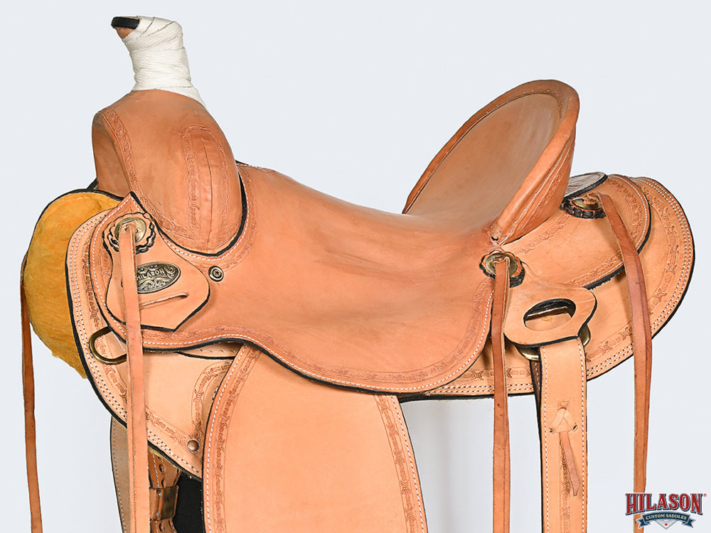 HILASON Western Horse Saddle American Leather Ranch Roping Trail Tan | Hand Tooled Wade & For Horses