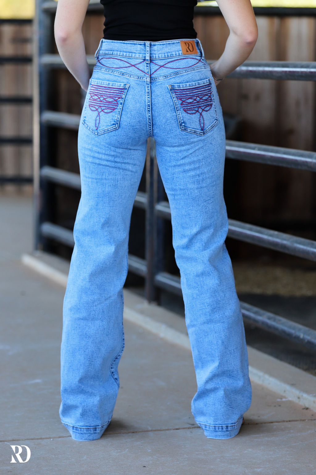 Cheyenne Trousers - Acid Wash Red Pocket — view 10
