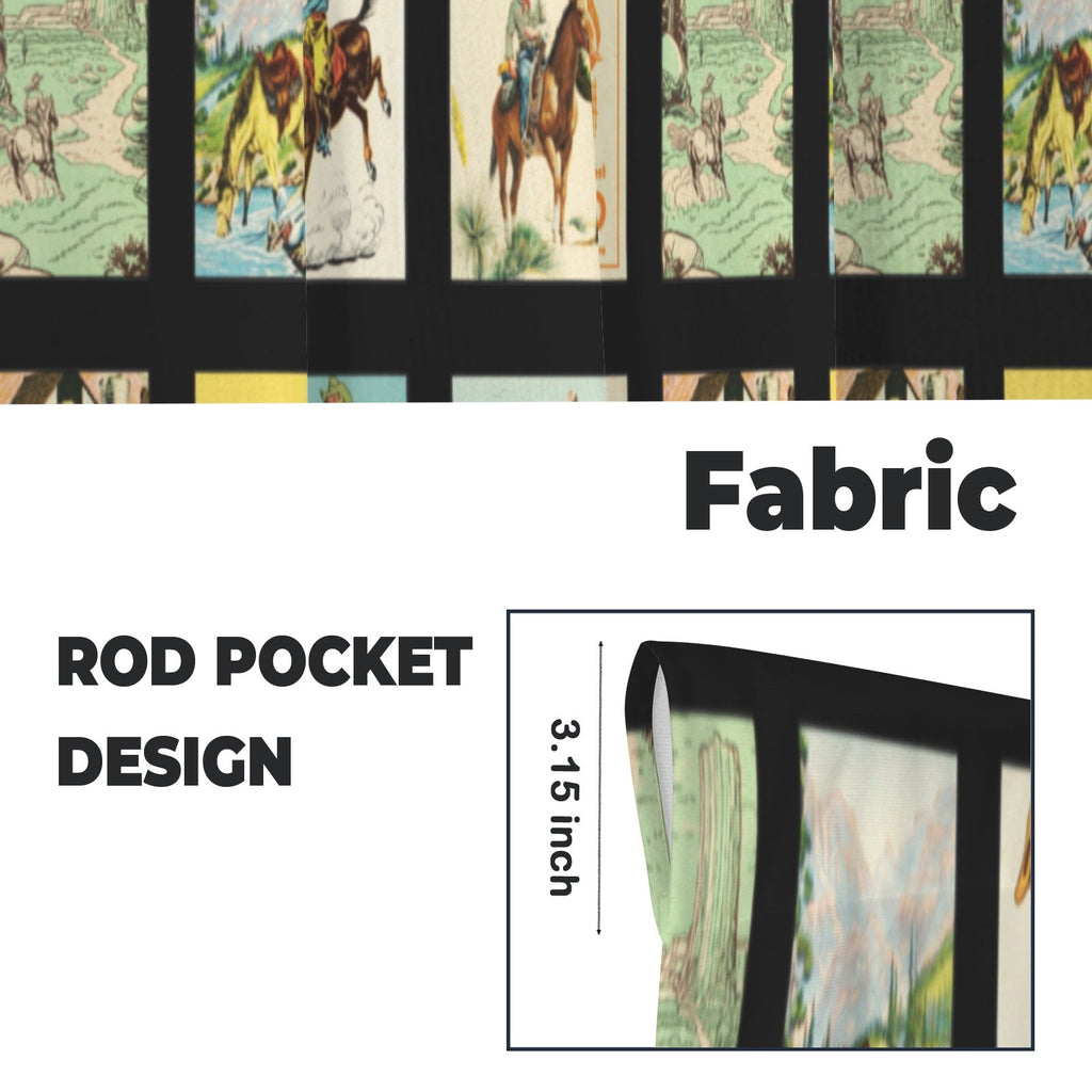 Baha Ranch Vintage Western Collage Window Curtains 28"x40" (2-Piece)Made in America by Baha Ranch Western Wear - product...