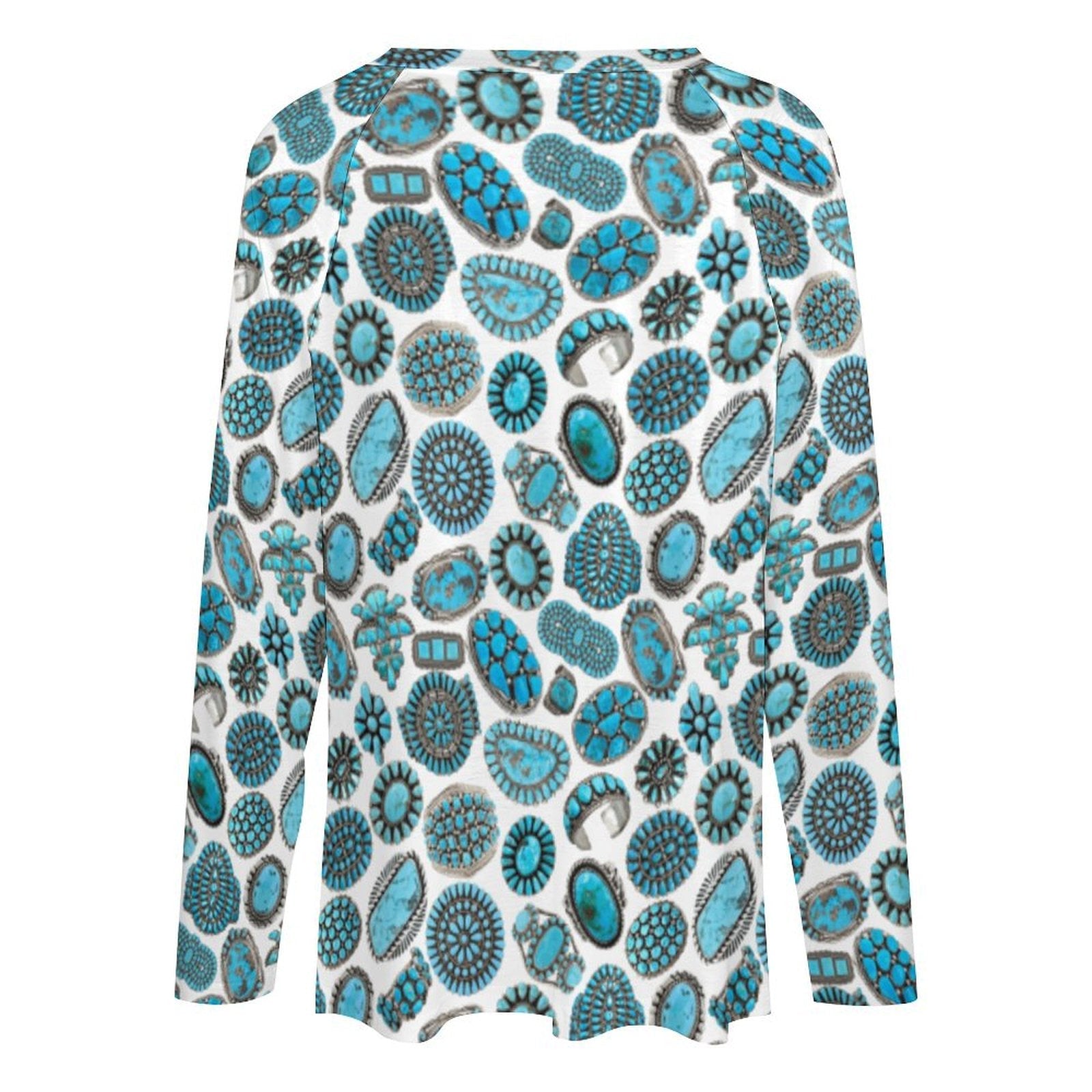 Baha Ranch Turquoise Crazy Long Sleeve Top by Baha Ranch Western Wear - product image 3