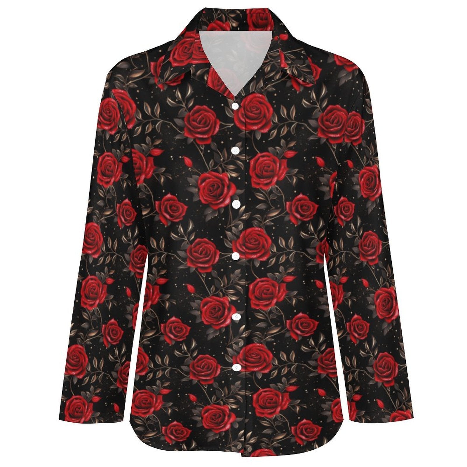 Colores De Mexico Romantic Red Roses Button Up Blouse by Baha Ranch Western Wear - product image 4