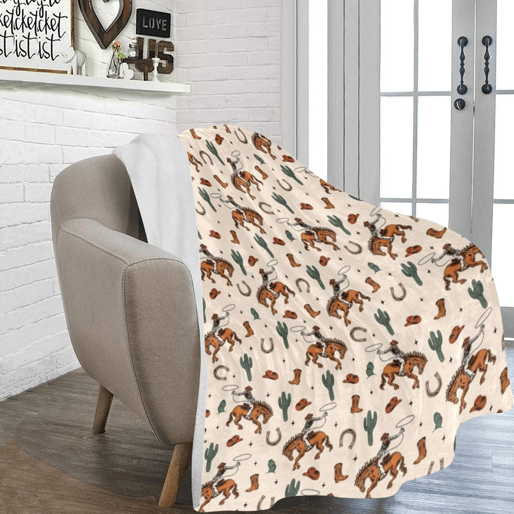 Baha Ranch Rodeo Cowboy Throw Blanket Ultra-Soft Micro Fleece Blanket 60" x 80" Made in America by Baha Ranch Western...
