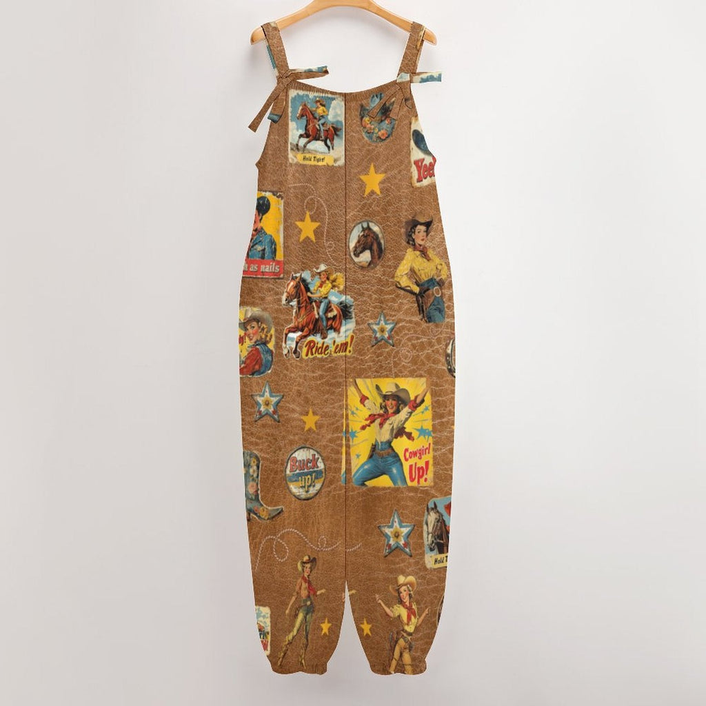 Baha Ranch Vintage Cowgirl Collage Overalls Jumpsuit by Baha Ranch Western Wear - product image 4