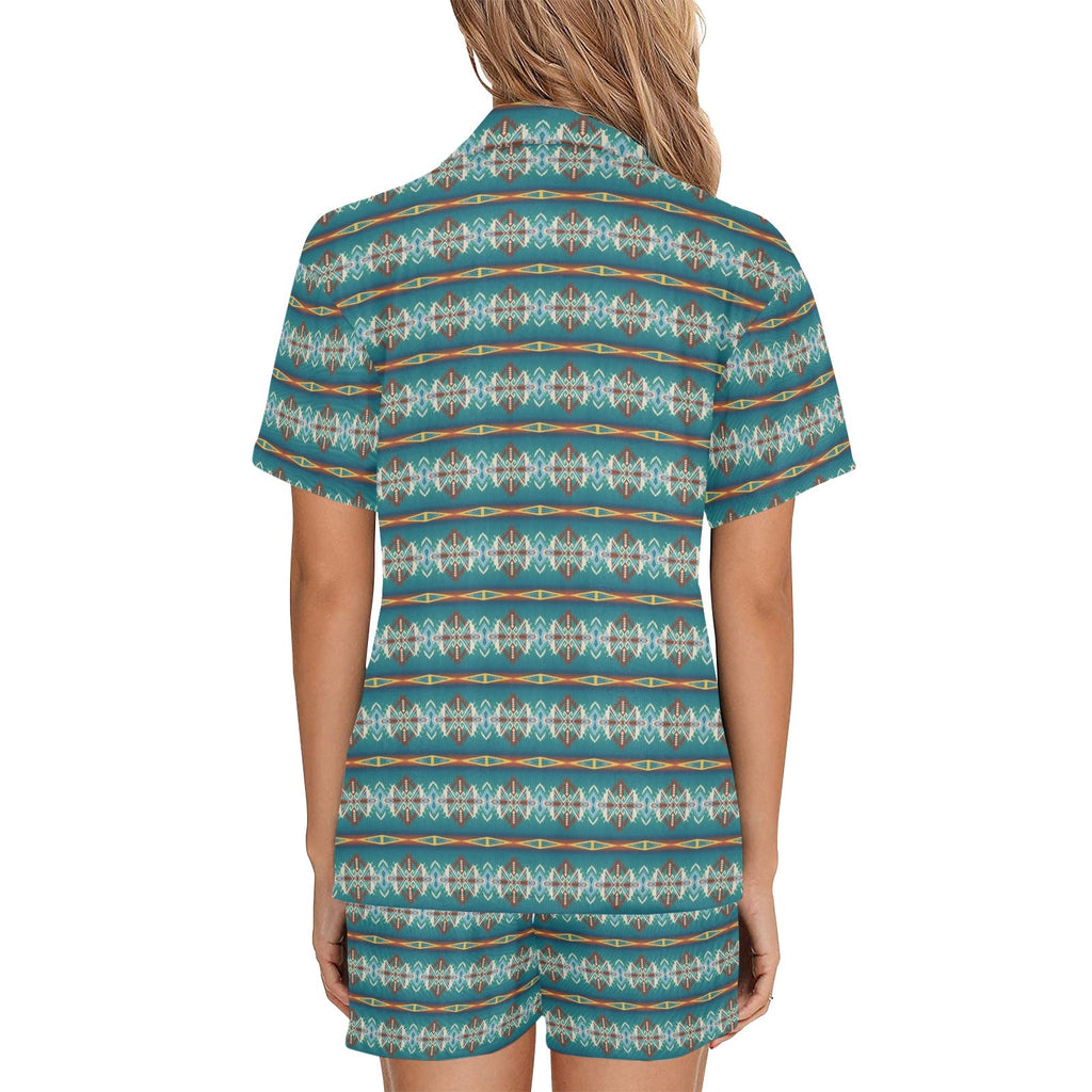 Baha Ranch Teal Aztec Women's Western Pajama Set by Baha Ranch Western Wear - product image 4