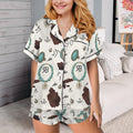 Baha Ranch Brands and Turquoise Western Satin Pajamas Short Pajama Set by Baha Ranch Western Wear