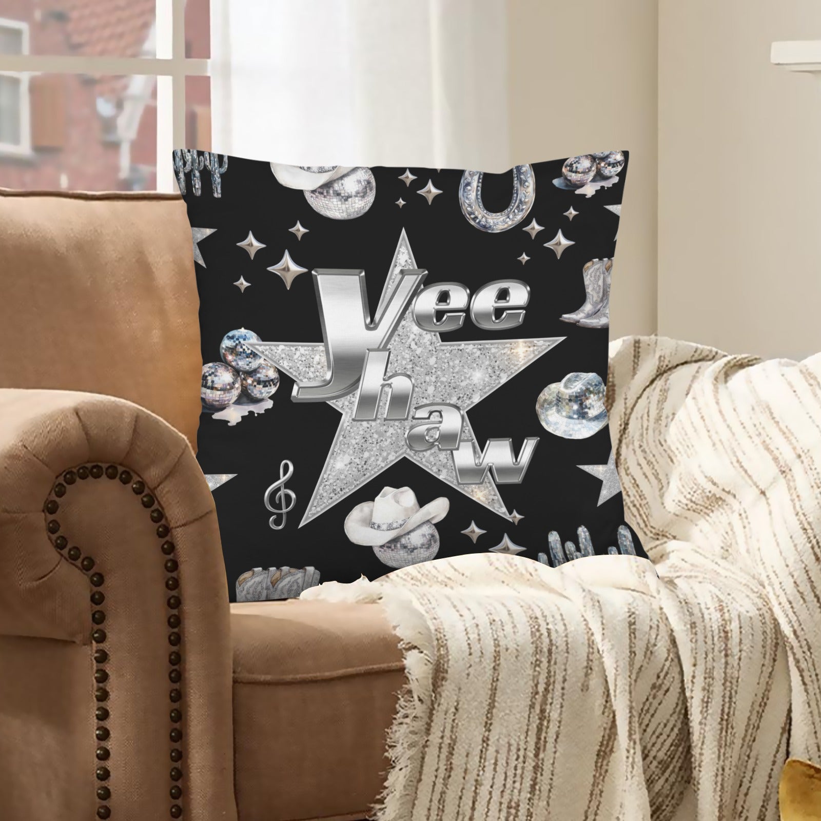 Baha Ranch YEEHAW Velvety Soft Pillow Cover Made in America by Baha Ranch Western Wear