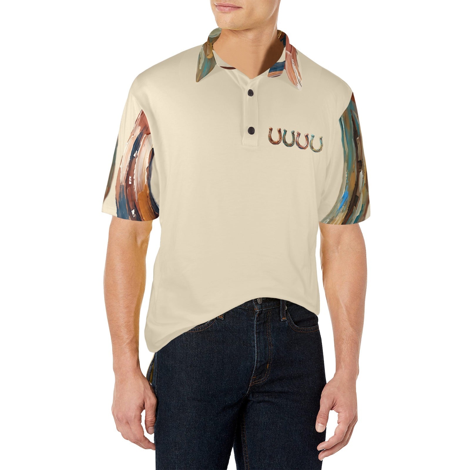 Baha Ranch Painted Horseshoe Polo Shirt by Baha Ranch Western Wear - product image 3