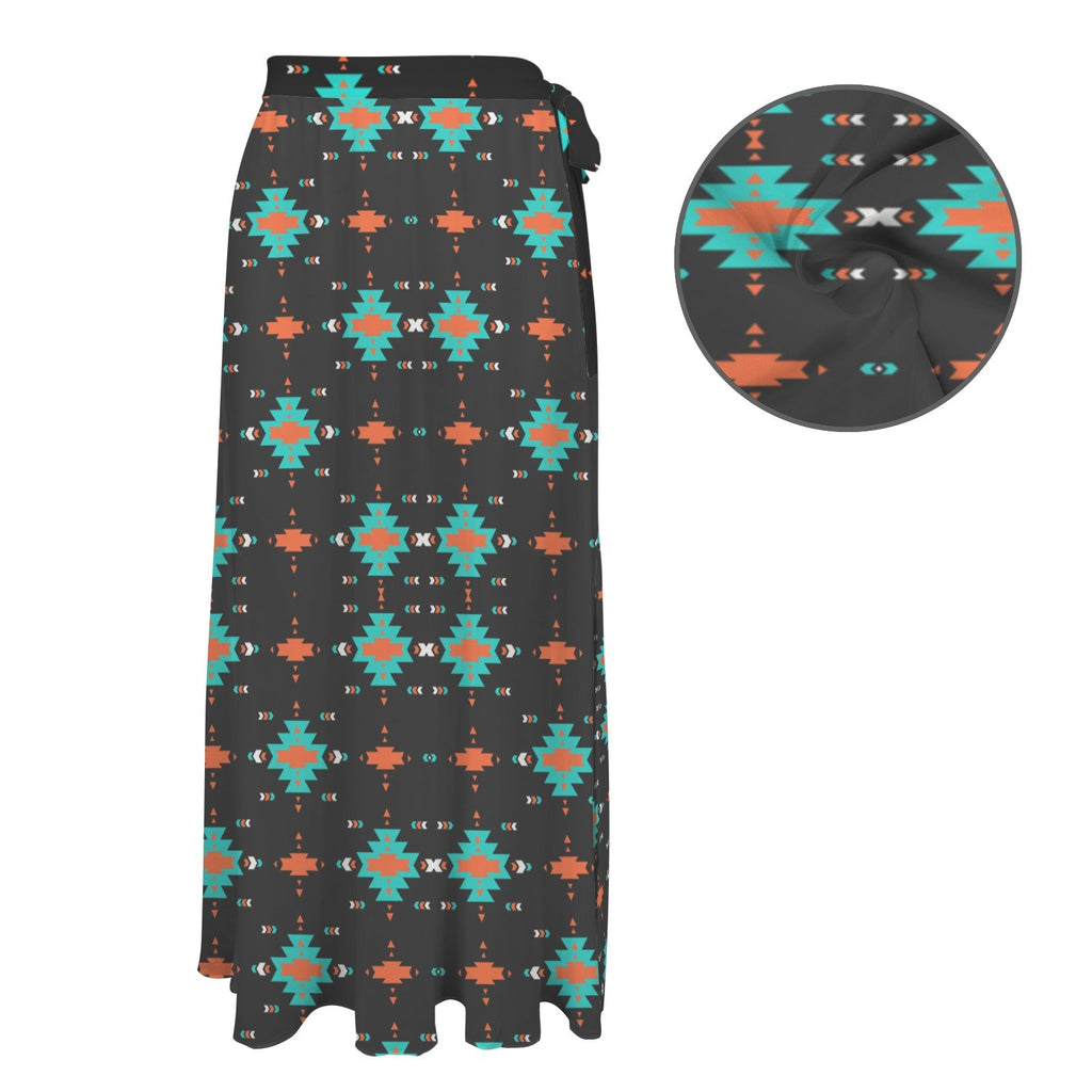 Baha Ranch Orange Aztec Beach Coverup Skirt by Baha Ranch Western Wear - product image 5