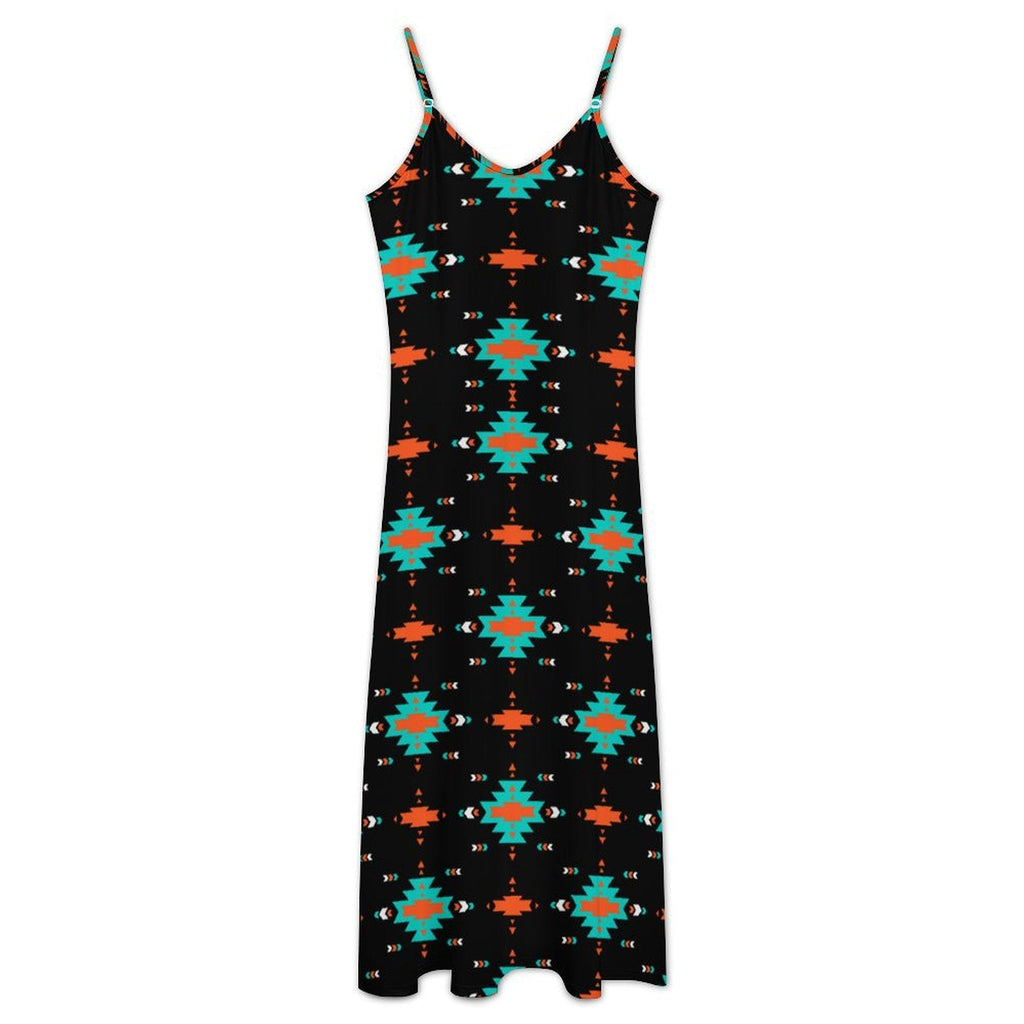 Baha Ranch Turquoise Orange Aztec Western Maxi Dress by Baha Ranch Western Wear - product image 2