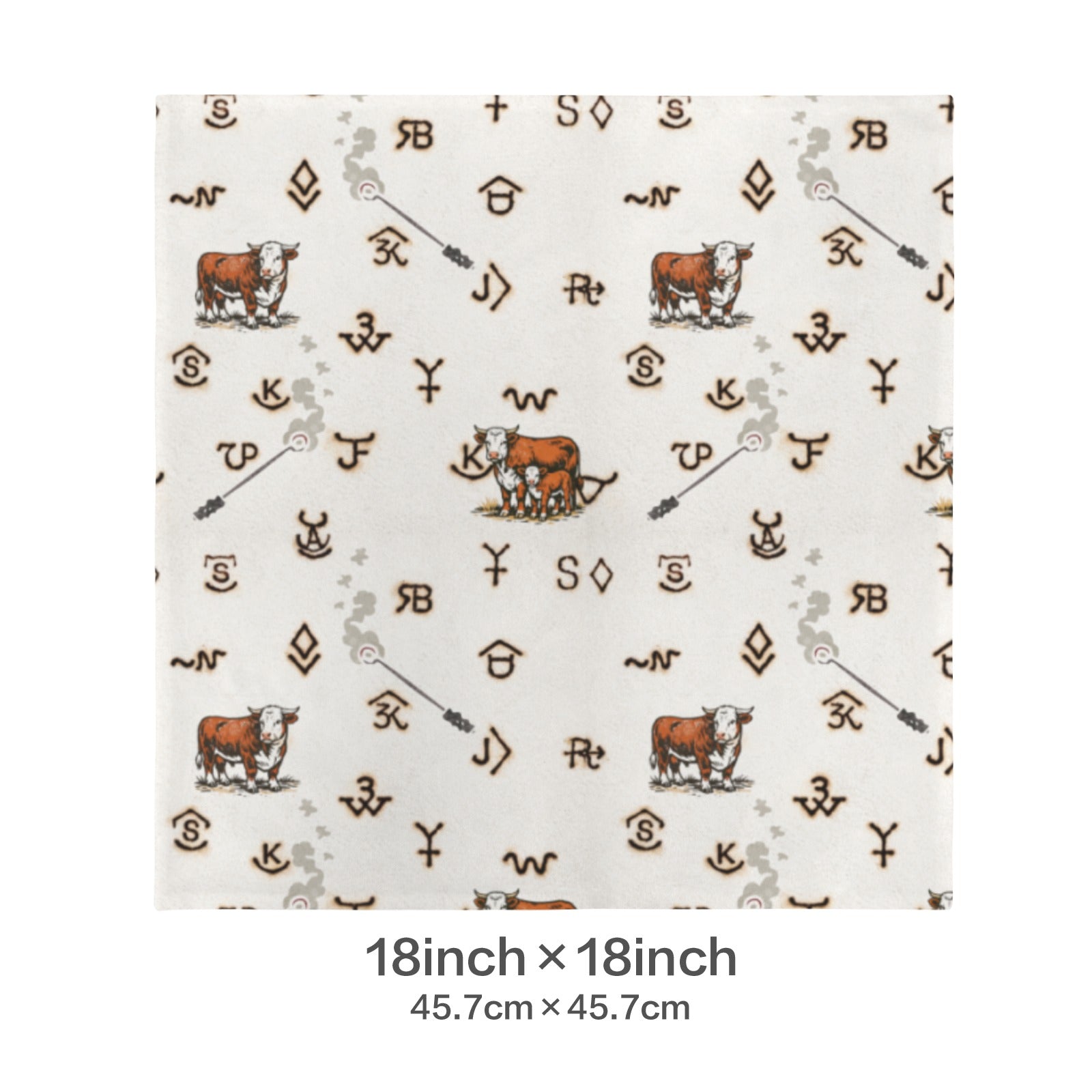 Baha Ranch Hereford Brands Velvety Soft Pillow Cover Made in America by Baha Ranch Western Wear - product image 3