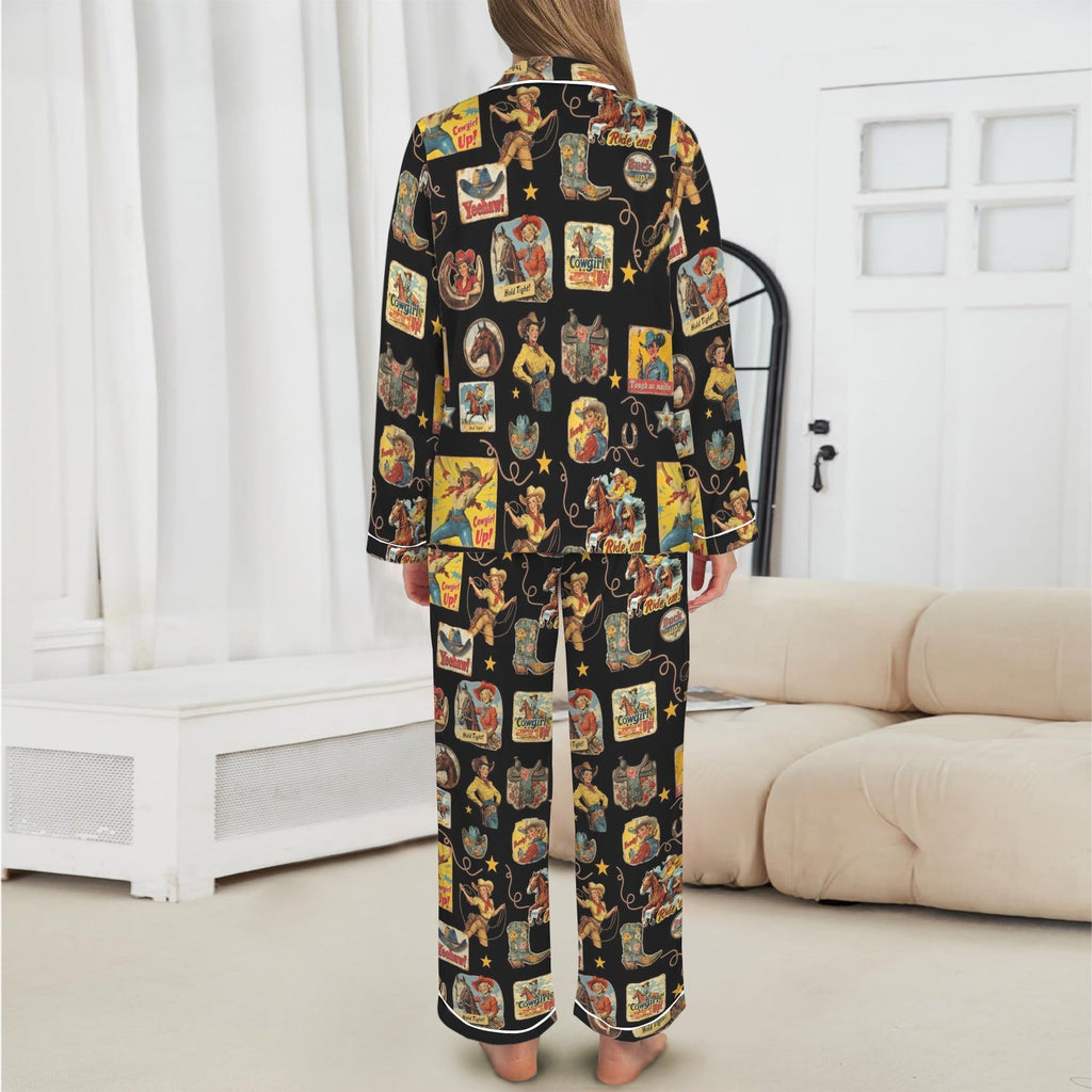 Baha Ranch Vintage Cowgirl Collage Western Satin Pajamas by Baha Ranch Western Wear - product image 4