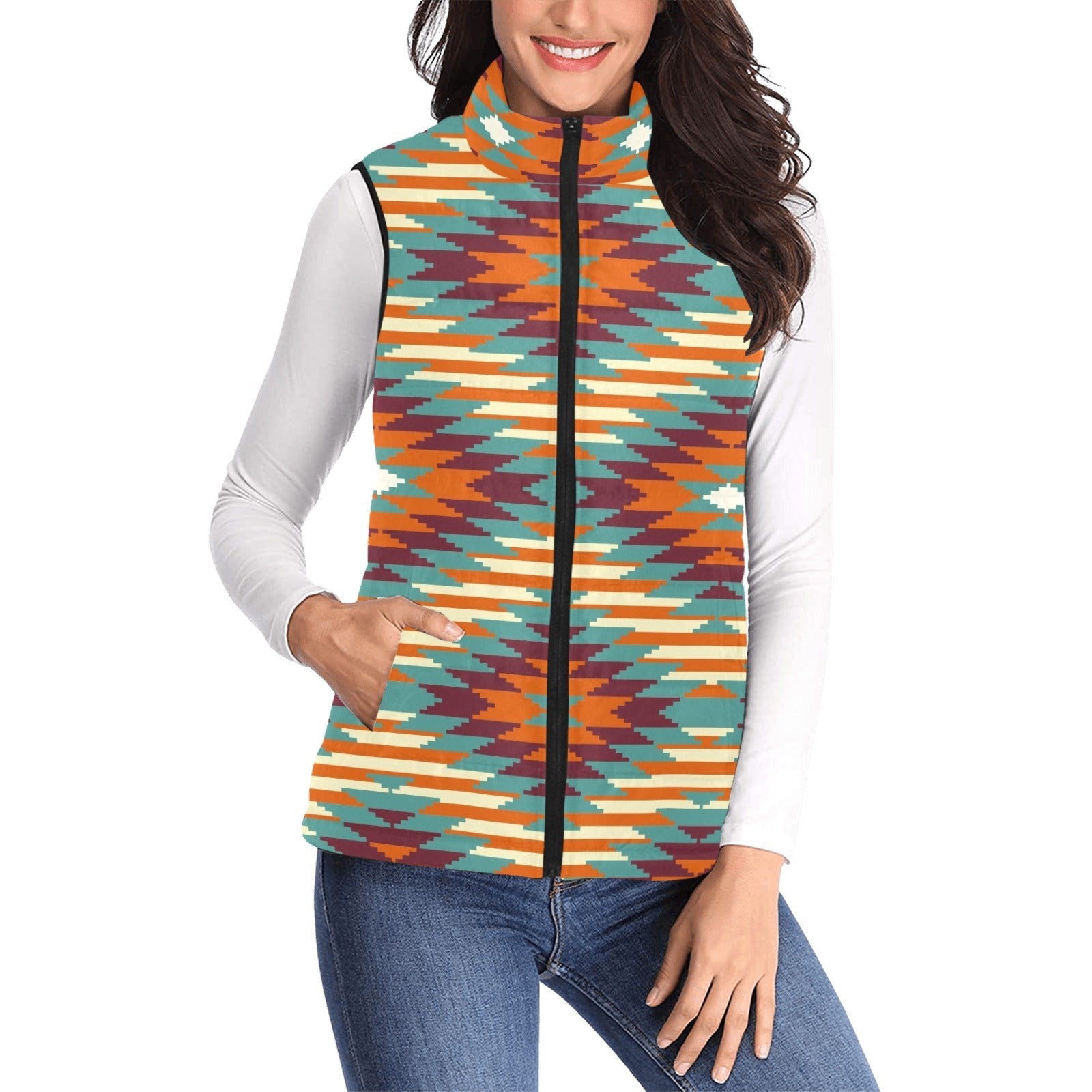 Baha Ranch Chama Valley Aztec Puffy Vest by Baha Ranch Western Wear