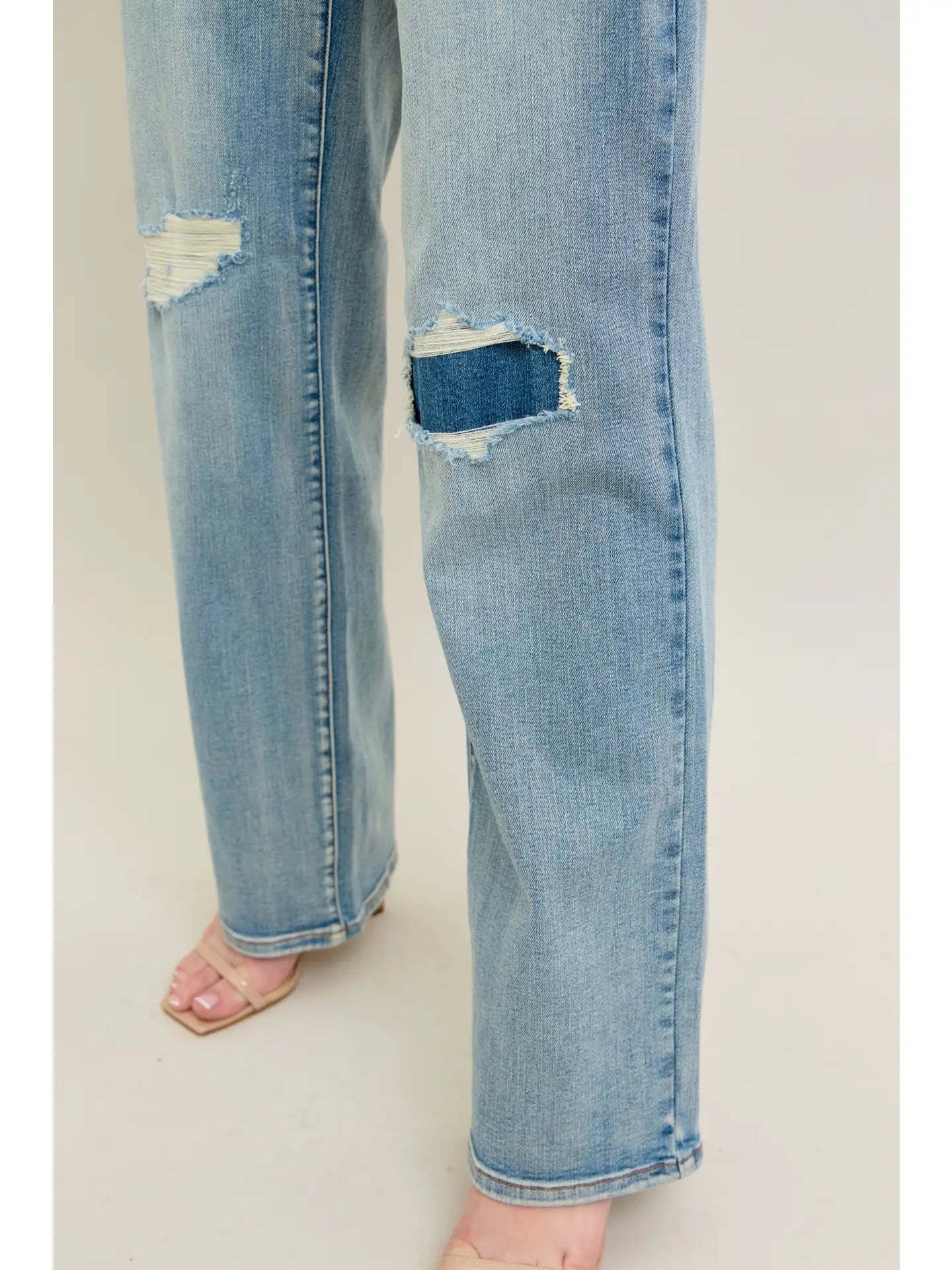 Mae Distressed Straight Denim | Jeans — view 3