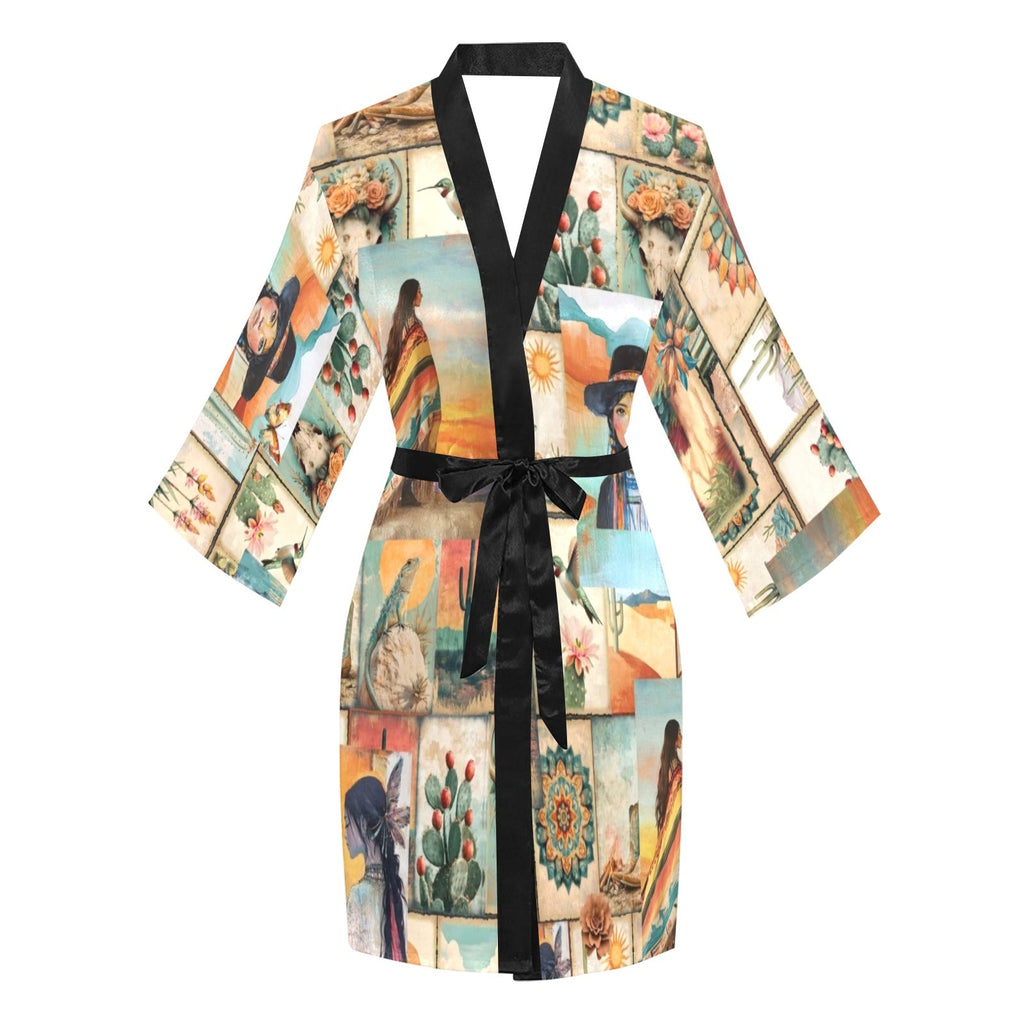 Baha Ranch Colores de Mexico Pictures of the Southwest Satin Kimono Sleeve Robe by Baha Ranch Western Wear - product image 3