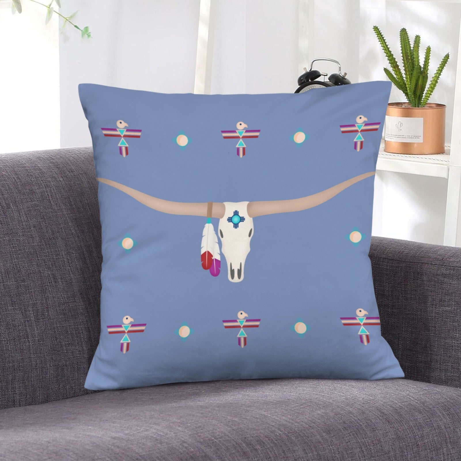 Baha Ranch Velvety Soft Southwest Longhorn Zia Pillow Cover Made in America by Baha Ranch Western Wear - product image 5