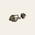 3/4" Hilason Western Horse Buckle Concho And Keeper Antique Copper Turquoise Enamel Brown