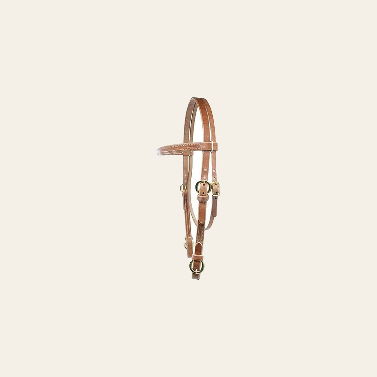 3/4 in Hilason Straight Browband Horse Headstall Buckle Cheeks Brown