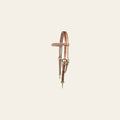 3/4 in Hilason Straight Browband Horse Headstall Snap Cheeks Brown