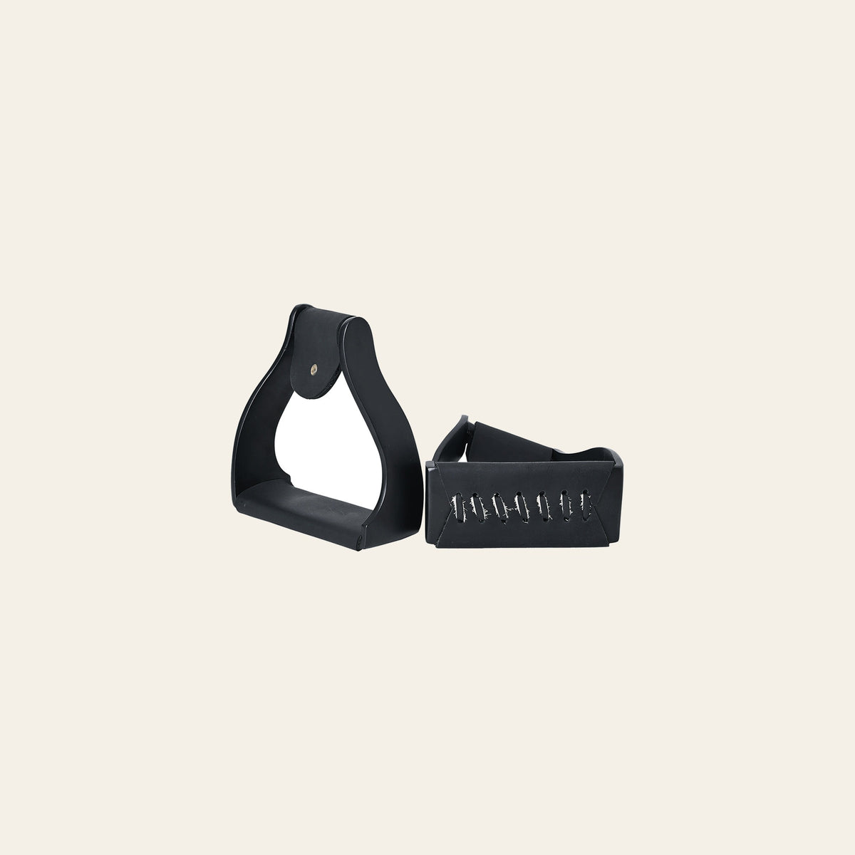 Hilason Lightweight Aluminum Western Horse Stirrups With Leather Wrapped Non Slip Tread