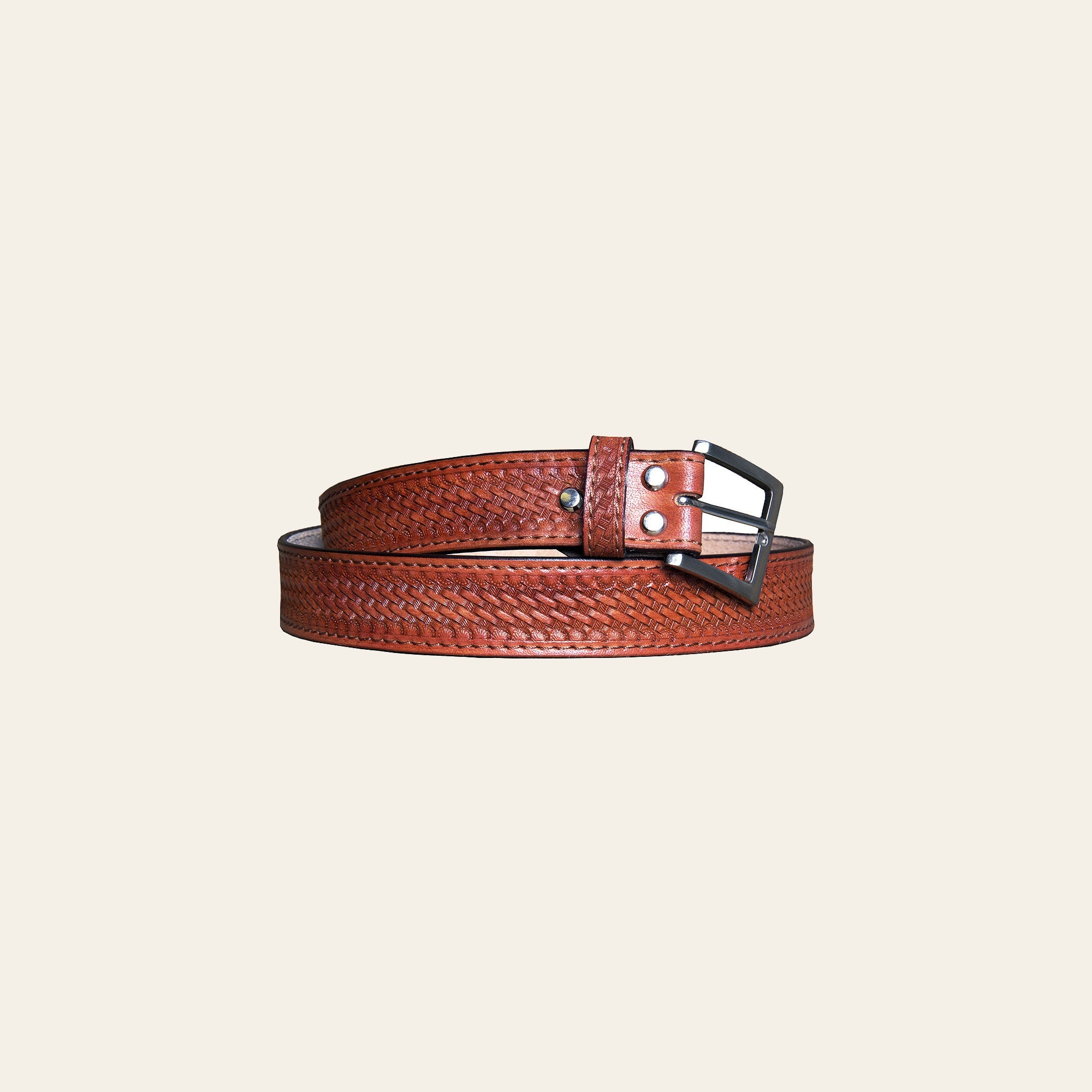 HILASON Western Genuine Leather Belt for Men Women Cowboy Cowgirl Handmade Unisex Basketweave Heavy Duty Belt