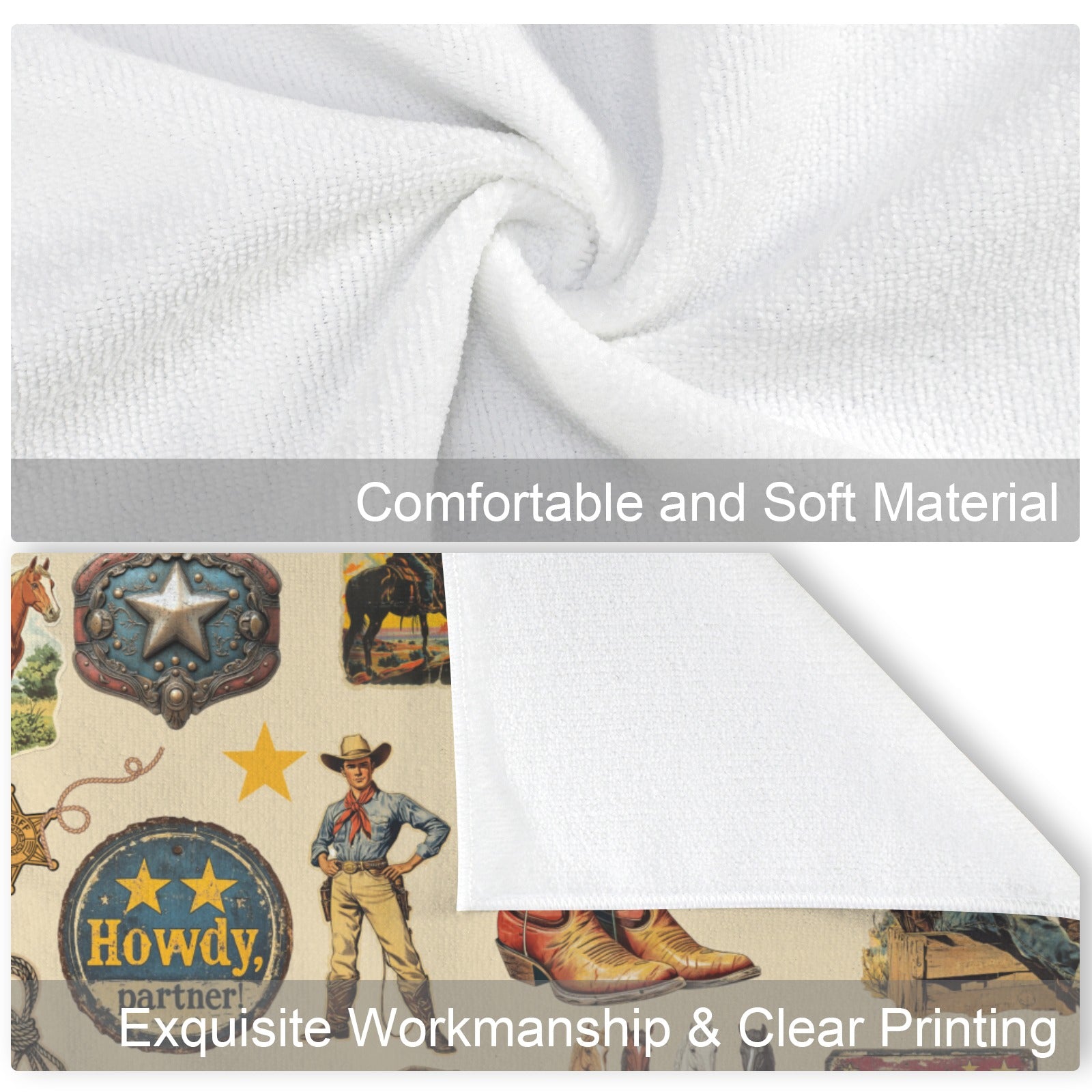 Baha Ranch Vintage Cowboy Set of 4 Kitchen Dish Towels Made in America by Baha Ranch Western Wear - product image 5