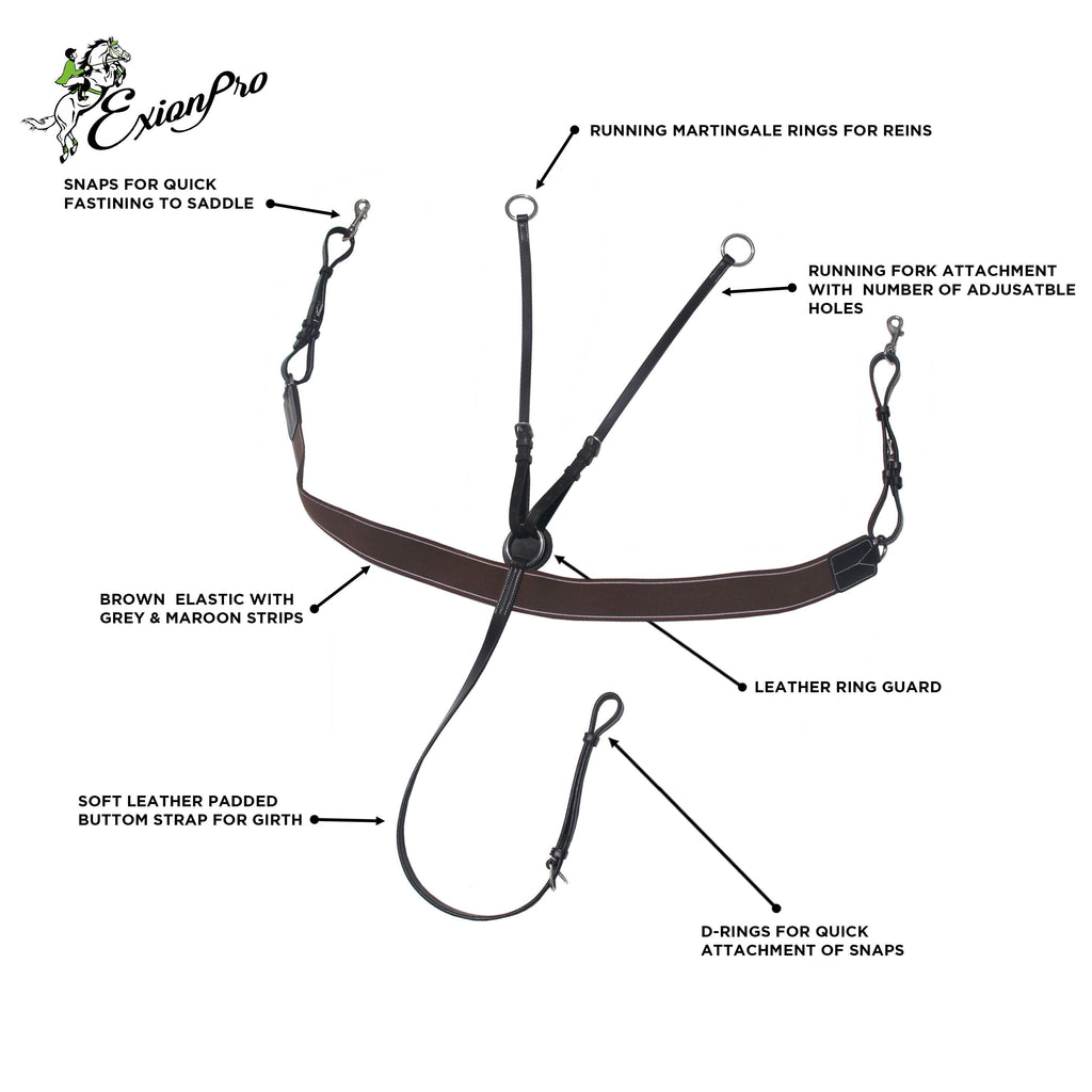 ExionPro Elastic Breastplate with Girth Strap by Bridles & Reins - alternate view 5