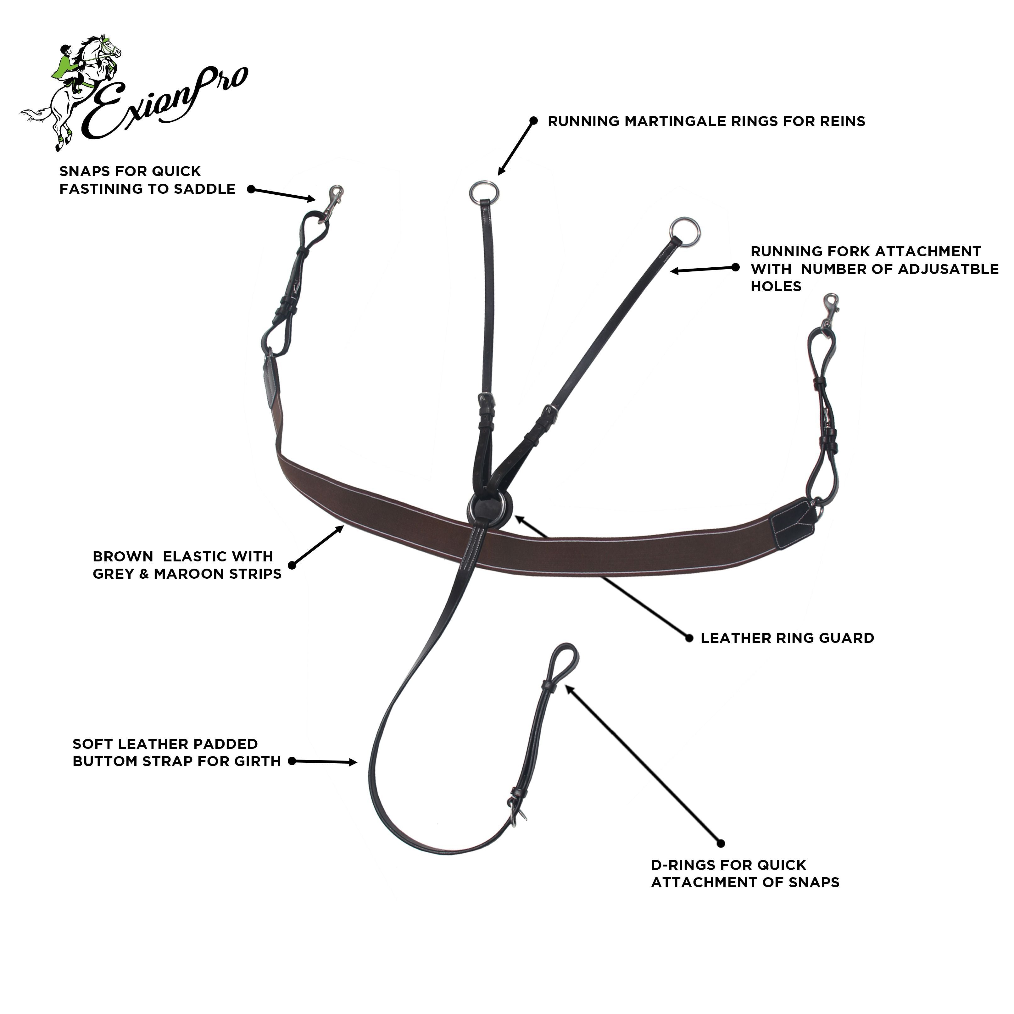 ExionPro Elastic Breastplate with Girth Strap by Bridles & Reins - alternate view 5