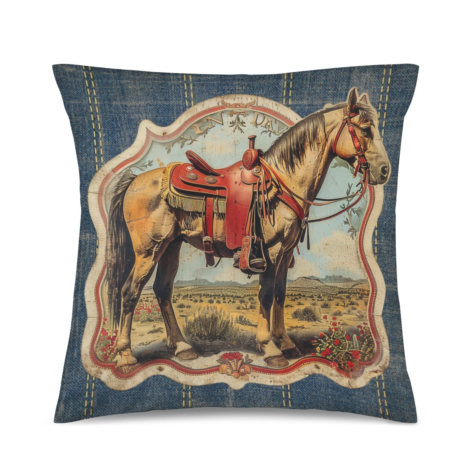 Baha Ranch Vintage Horse Velvety Soft Pillow Case Made in America by Baha Ranch Western Wear - product image 2