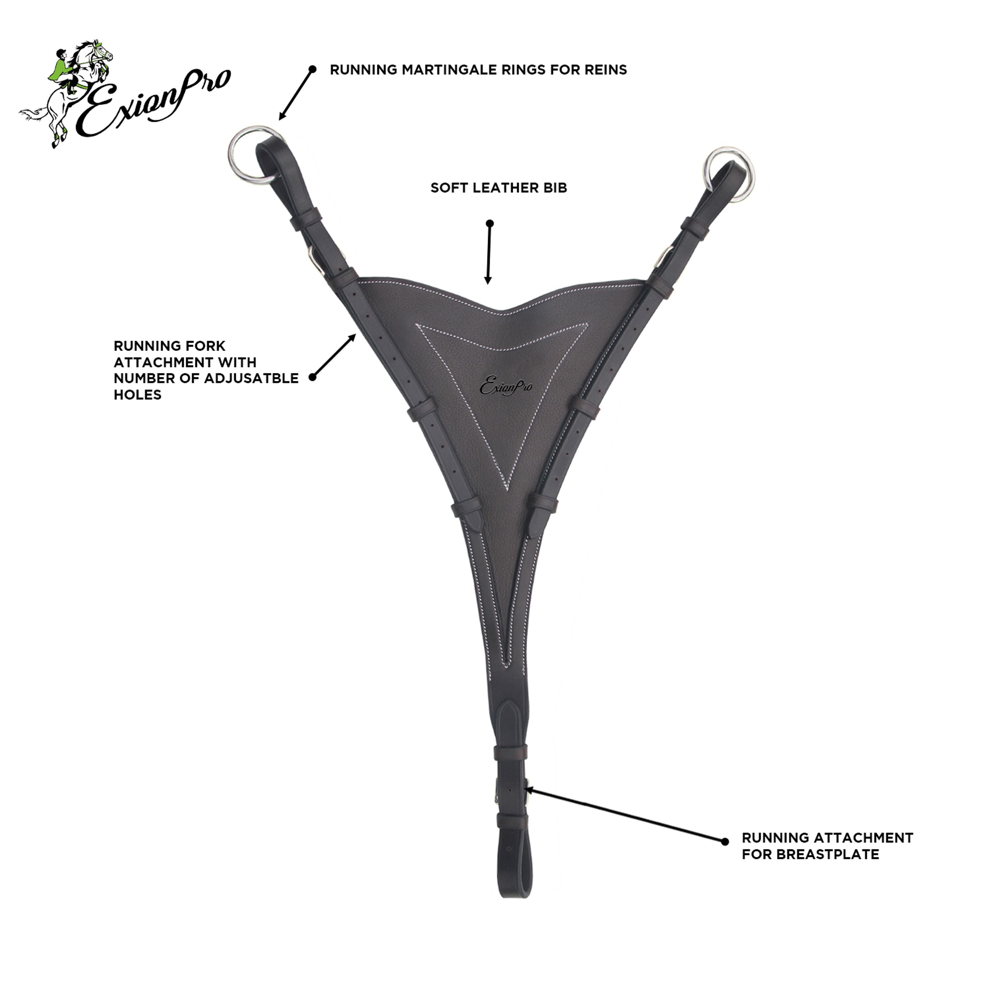 ExionPro Soft Leather Bib Running Martingale Attachment by Bridles & Reins - alternate view 4
