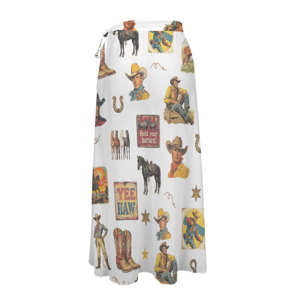 Baha Ranch Vintage Cowboy Collage Beach Coverup Skirt by Baha Ranch Western Wear - product image 6