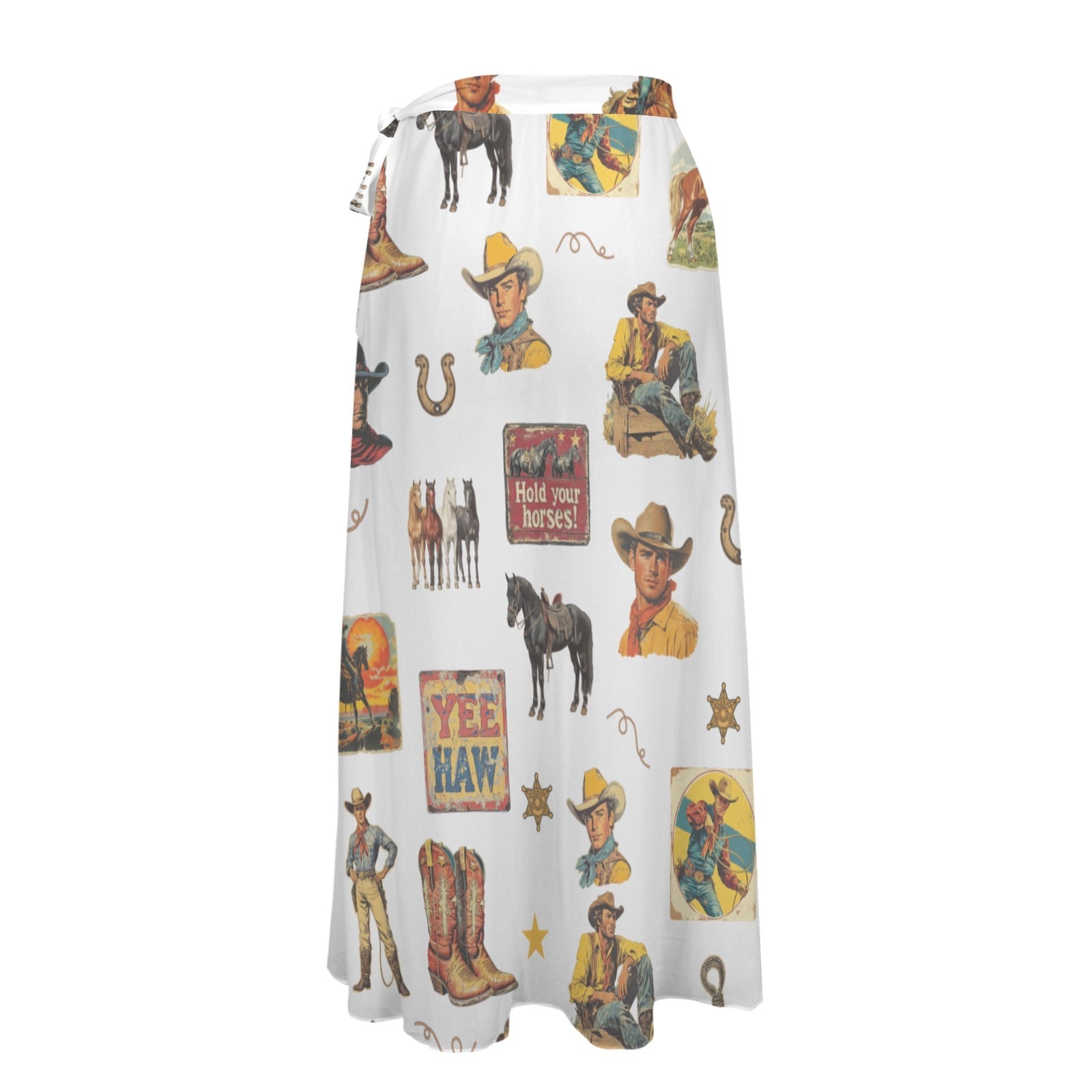 Baha Ranch Vintage Cowboy Collage Beach Coverup Skirt by Baha Ranch Western Wear - product image 6