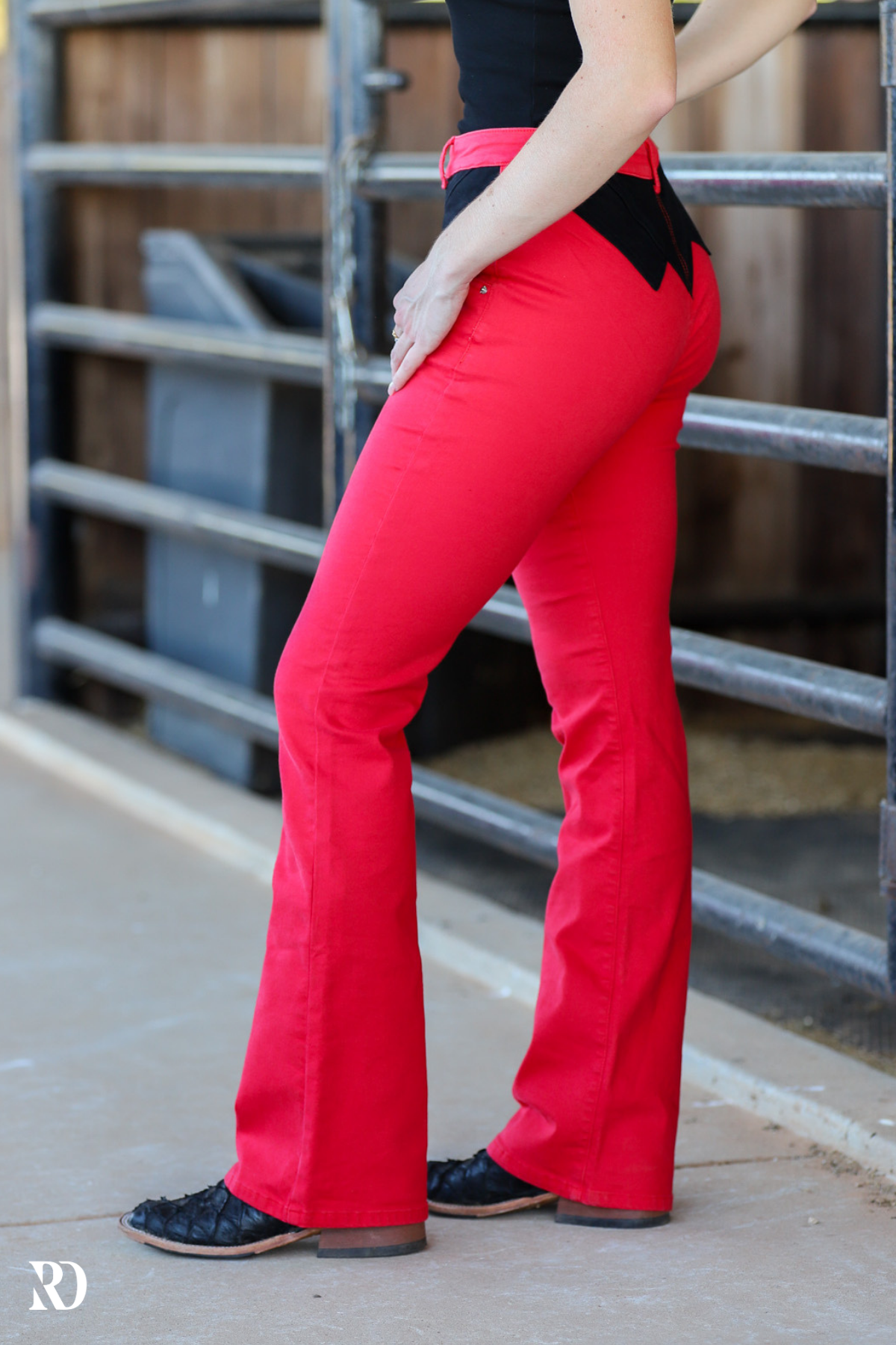 Jolene Bootcut - Rodeo Red With Black Yoke — view 5