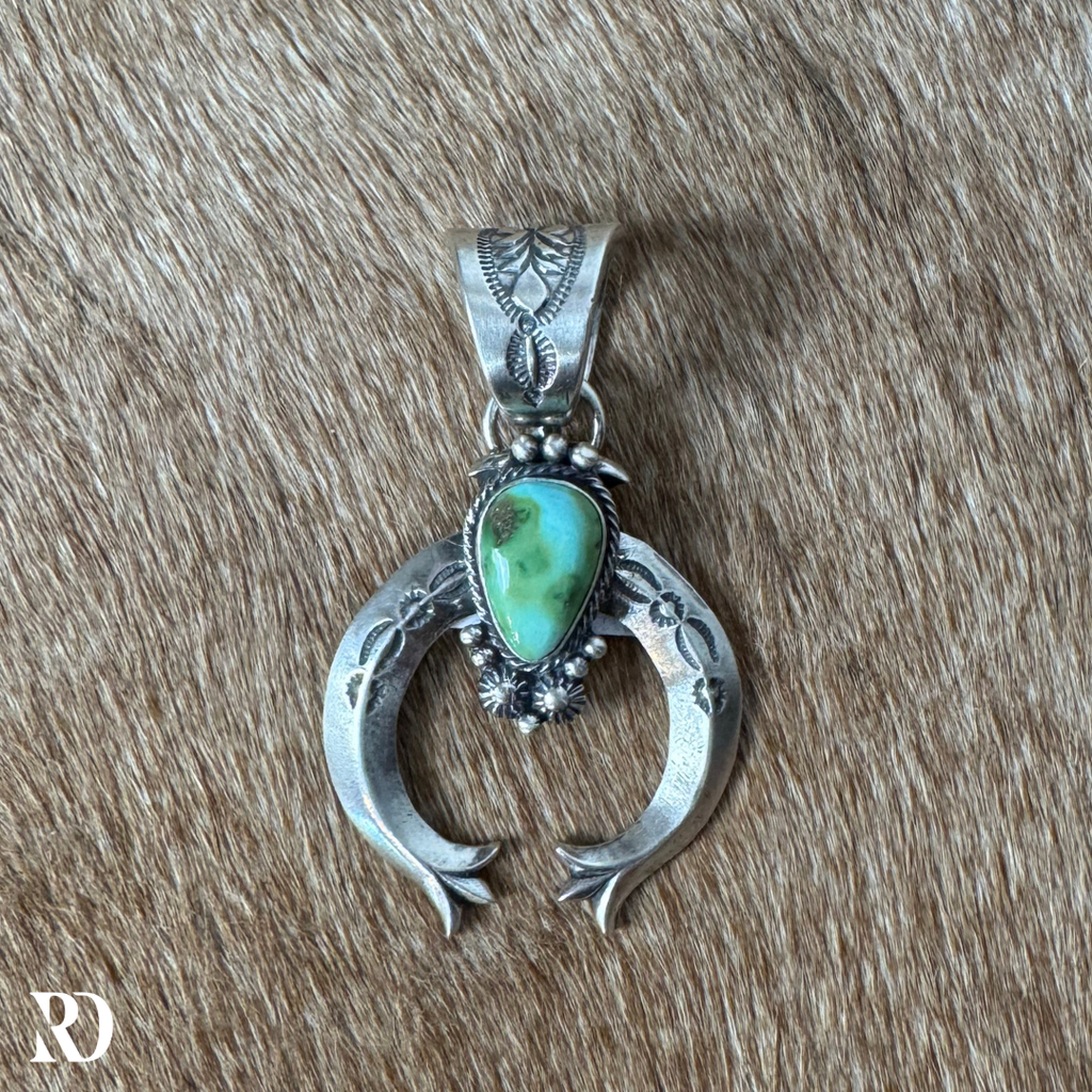 Sonoran Gold Turquoise Naja Necklace By Sam Yellowhair — view 3